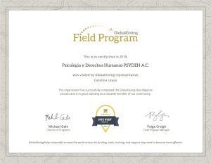 GlobalGiving Field Program Completion Certificate