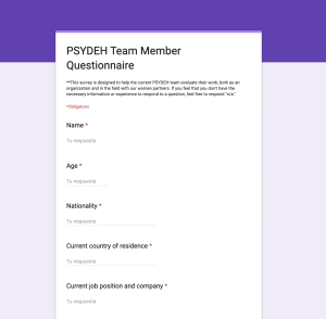 team member questionnaire form