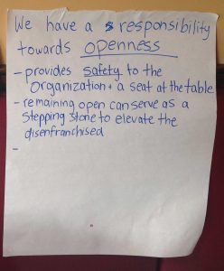 meeting notes - we have a responsiblity towards openness