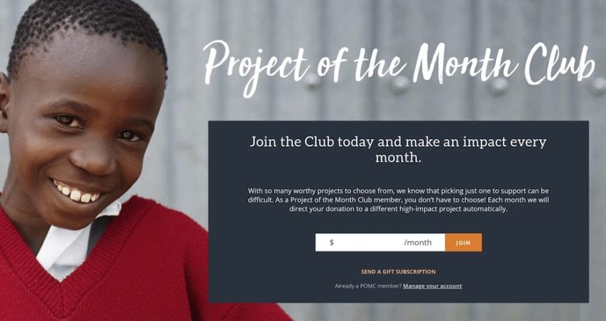 GlobalGiving Project of the Month Club 2020 logo