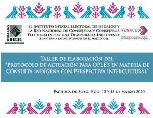 taller de elaboracion del: protocolo de actuacion para OPLE's en materia de consulta indigena con perspectiva intercultural
