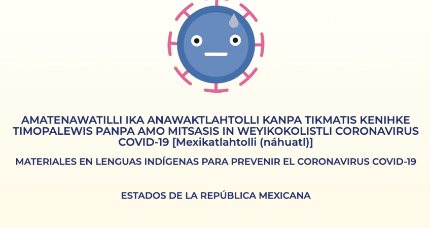 materials en lenguas indigenas para prevenir el coronavirus covid-19
